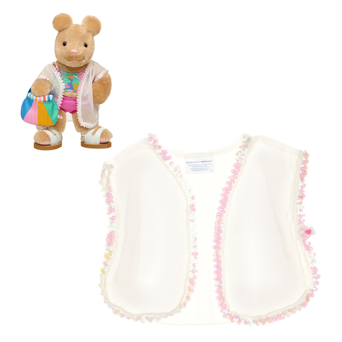 SALIDA DE BAÑO BUILD A BEAR BLANCA CLASICA PARA PELUCHE - 1