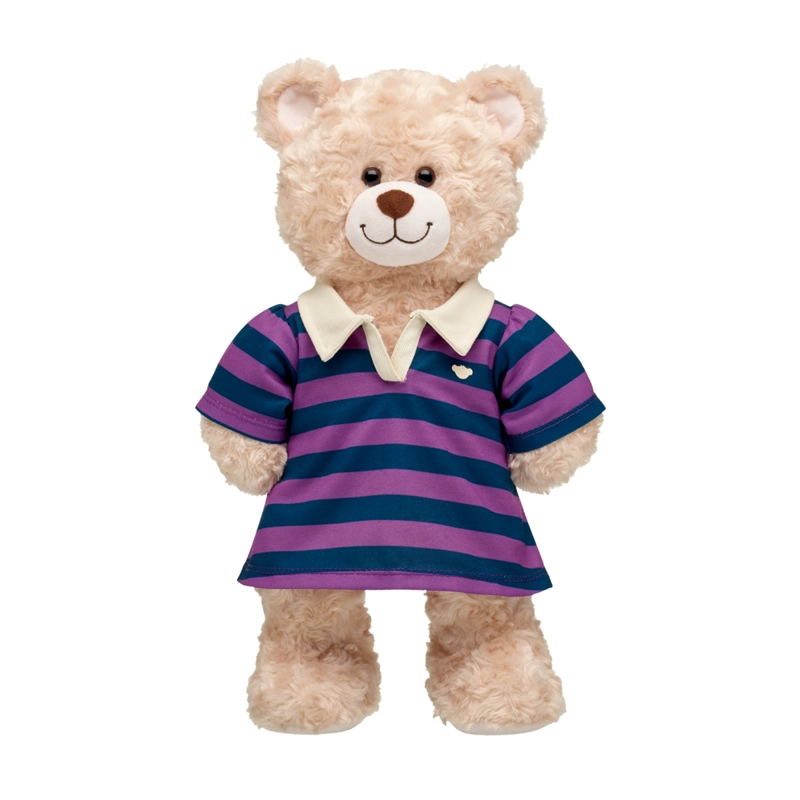 VESTIDO BUILD A BEAR CLASICO LINEAS AZUL Y MORADO - 5