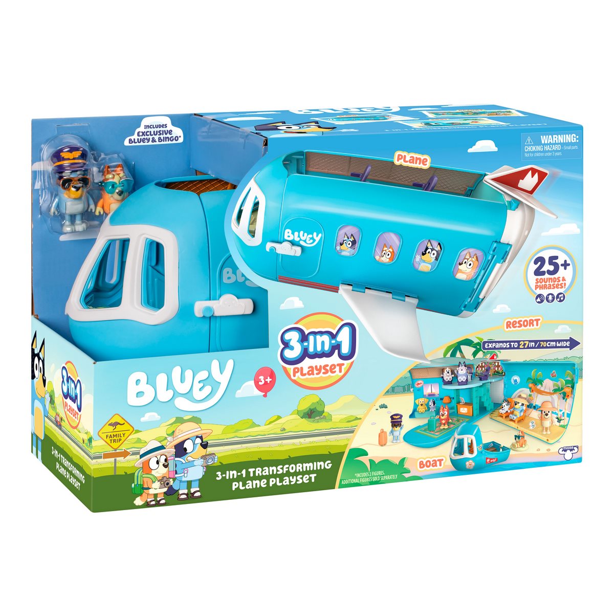 AVION TRANSFORMADOR BLUEY 3 EN 1 15 PIEZAS JUEGO - 2