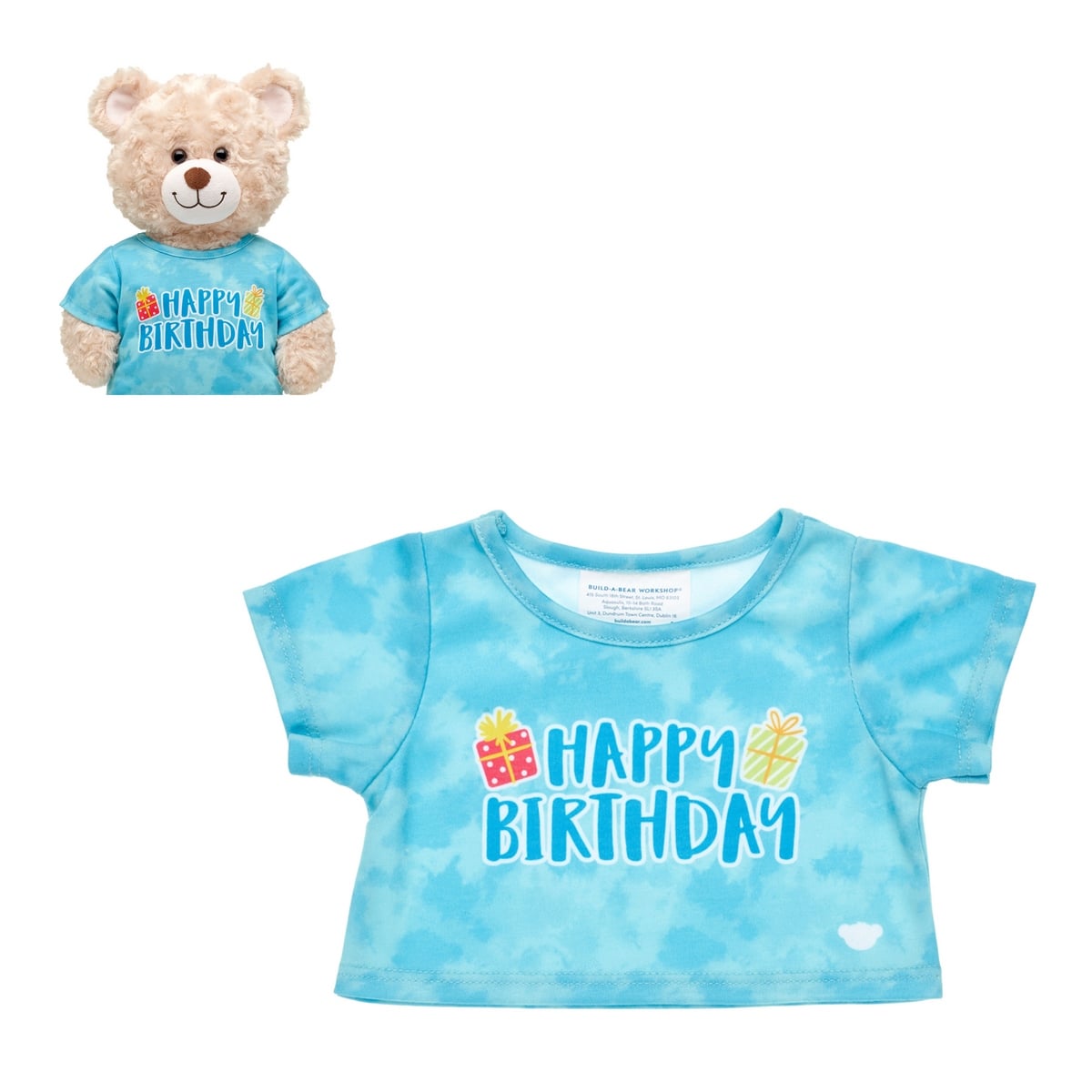 POLERA BUILD A BEAR CUMPLEAÑOS AZUL PARA PELUCHE - 1