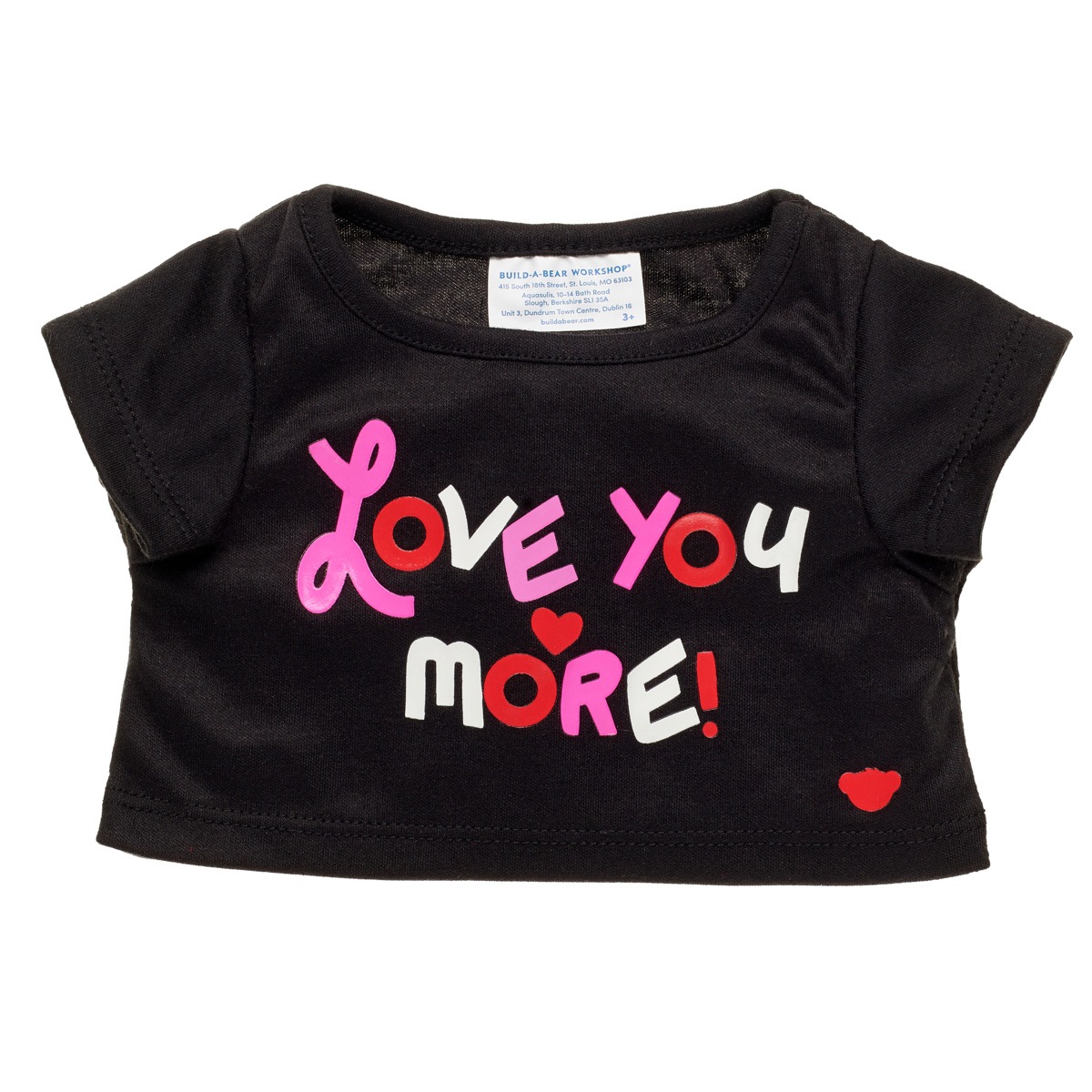 POLERA BUILD A BEAR NEGRA MENSAJE TE AMO MAS - 2