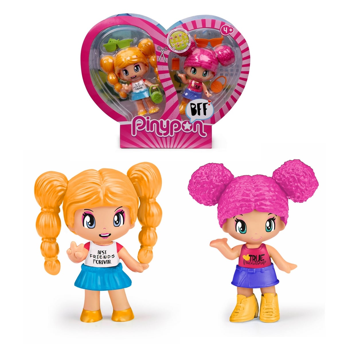 MUÑECAS PINYPON PACK 2 MEJORES AMIGAS CABELLO AMARILLO Y - 1