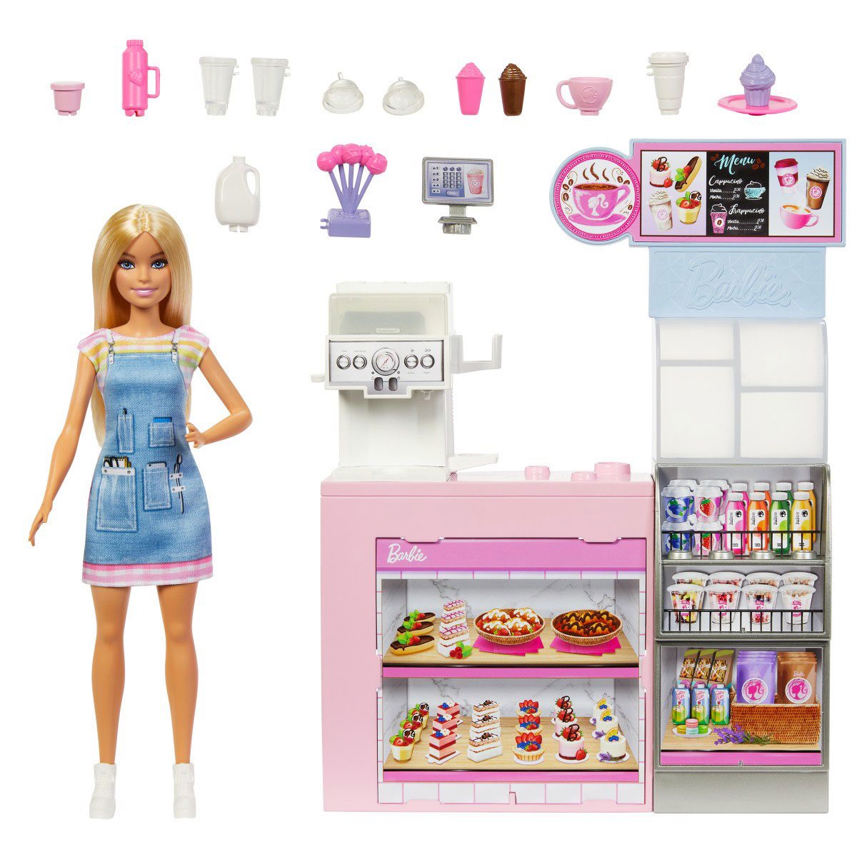 MUÑECA BARBIE SET DIVERSION EN LA CAFETERIA 12 PIEZAS - 4
