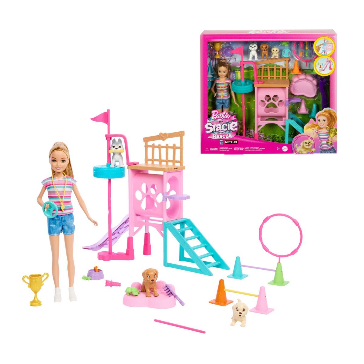 MUÑECA BARBIE SET JUEGO STACIE 20 PIEZAS CACHORRITOS - 1