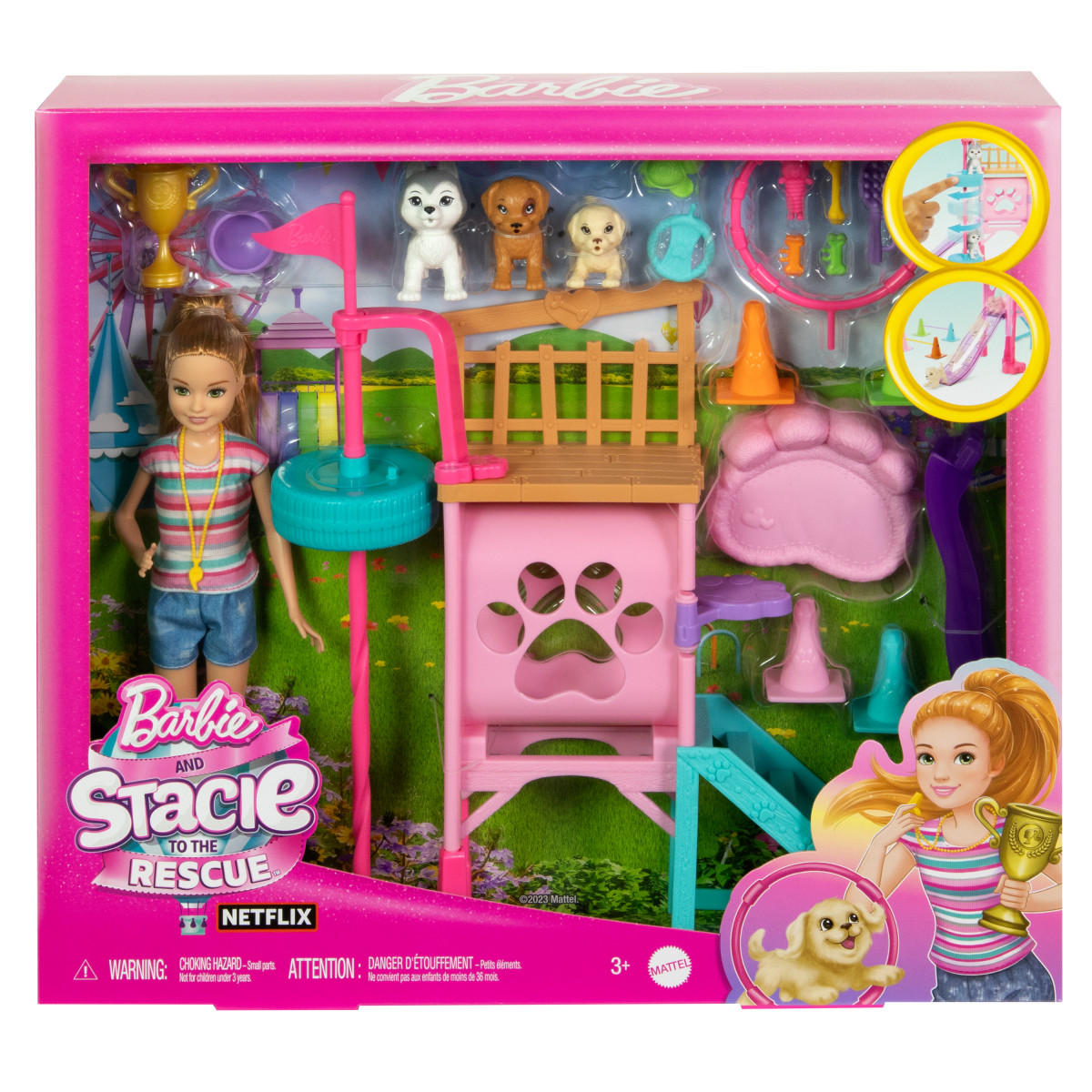 MUÑECA BARBIE SET JUEGO STACIE 20 PIEZAS CACHORRITOS - 6