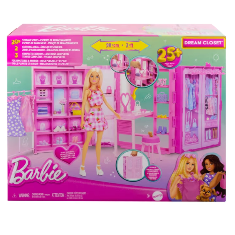 BARBIE SET CLOSET DE LOS SUEÑOS CON ACCESORIOS Y MUÑECA - 3