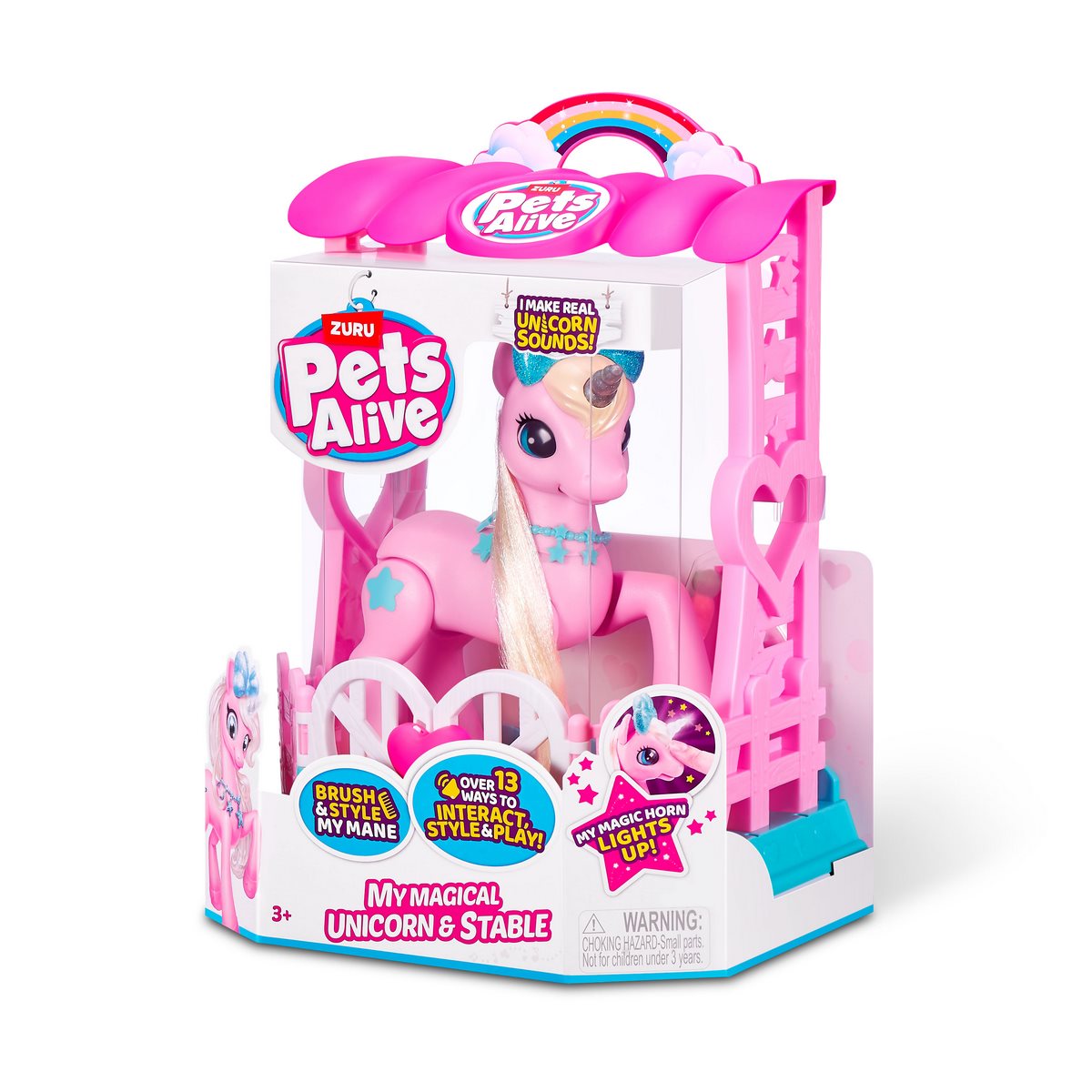 PELUCHE UNICORNIO MAGICO PETS ALIVE CON ESTABLO INTERACTIVO - 2