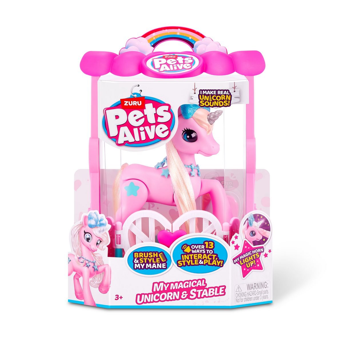 PELUCHE UNICORNIO MAGICO PETS ALIVE CON ESTABLO INTERACTIVO - 3