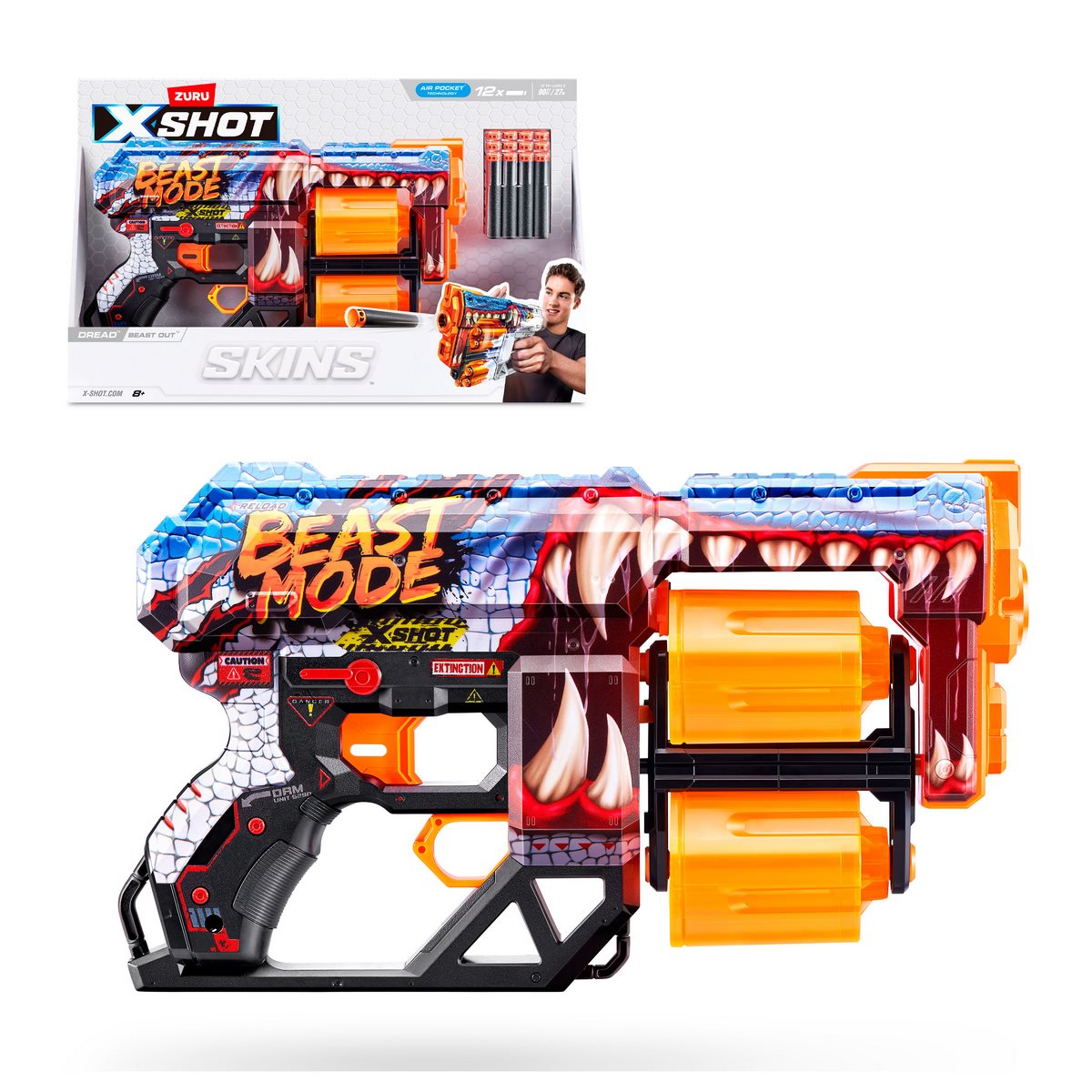 LANZADOR DE DARDOS X SHOT DREAD SKINS CON 12 DARDOS - BEAST - 3