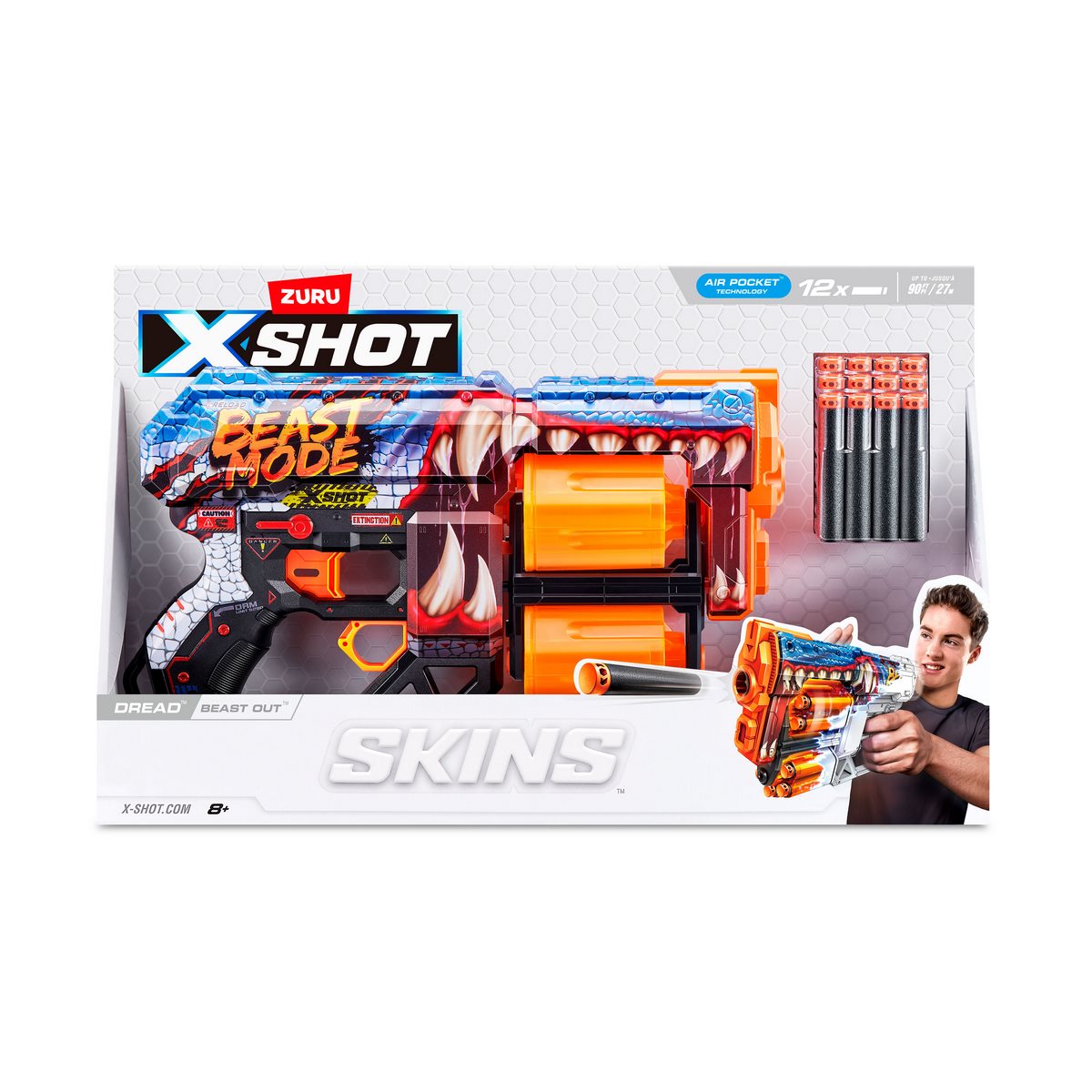 LANZADOR DE DARDOS X SHOT DREAD SKINS CON 12 DARDOS - BEAST - 4