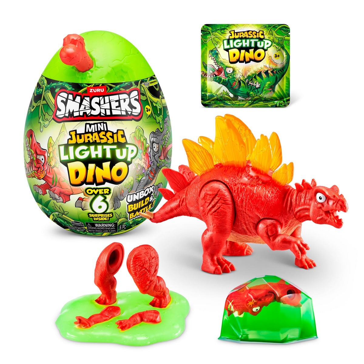 FIGURA SMASHERS MINI HUEVO JURASSIC CON LUCES - 2