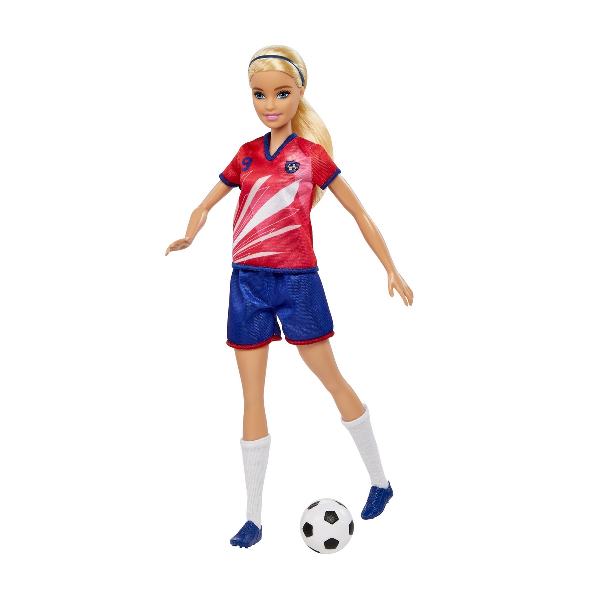 MUÑECA BARBIE JUGADORA DE FUTBOL UNIFORME ROJO - 2