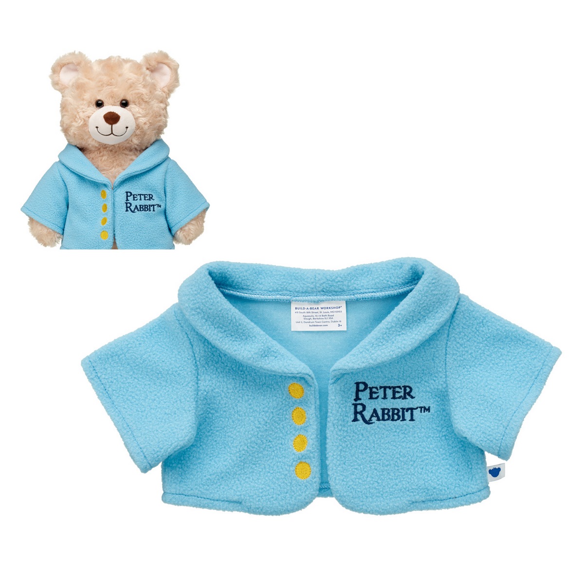 CHAQUETA BUILD A BEAR PETER RABBIT AZUL PARA PELUCHE - 1