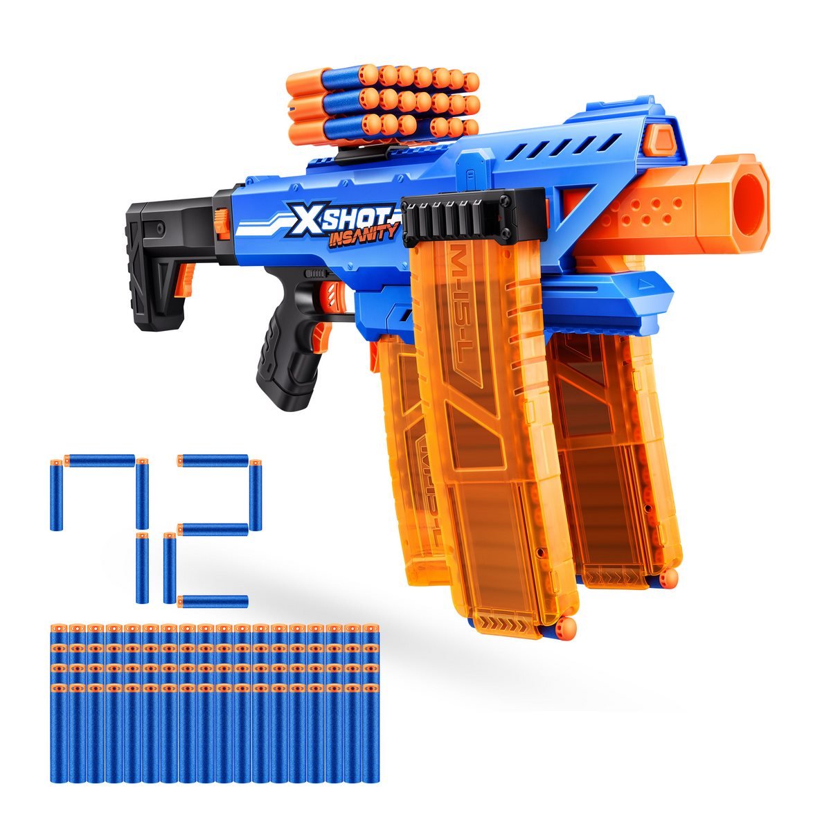 LANZADOR DE DARDOS X SHOT INSANITY CLIP BLASTER 72 DARDOS - 3