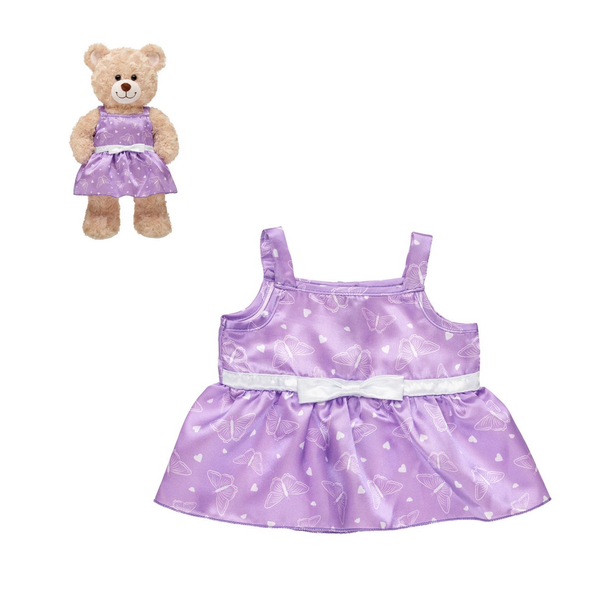 VESTIDO BUILD A BEAR MORADO MARIPOSAS PARA PELUCHE - 1