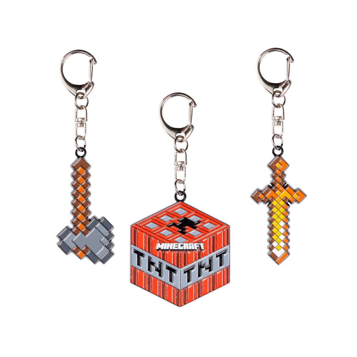 PACK DE 3 LLAVEROS METALICOS MINECRAFT COLECCION TNT - 1