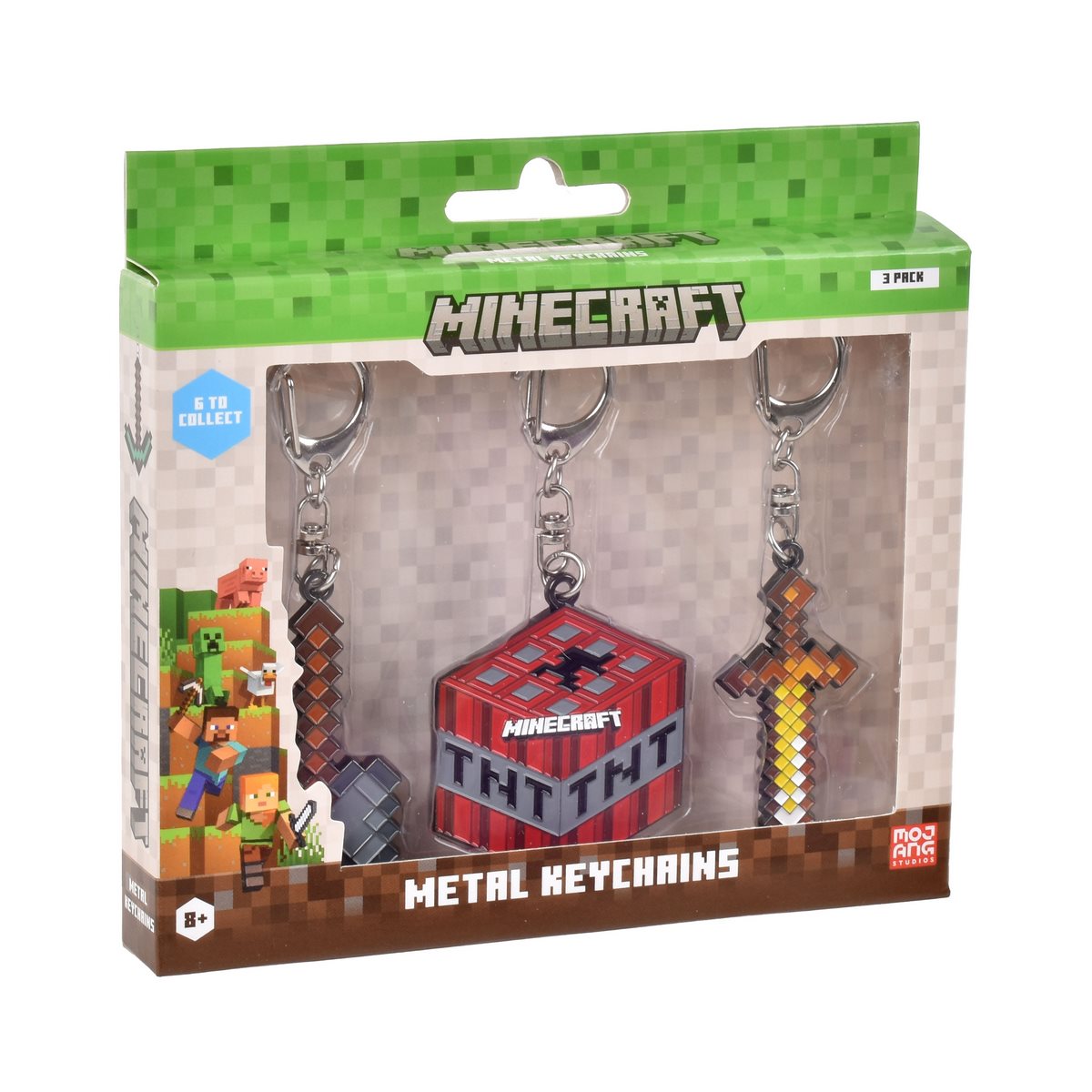 PACK DE 3 LLAVEROS METALICOS MINECRAFT COLECCION TNT - 2