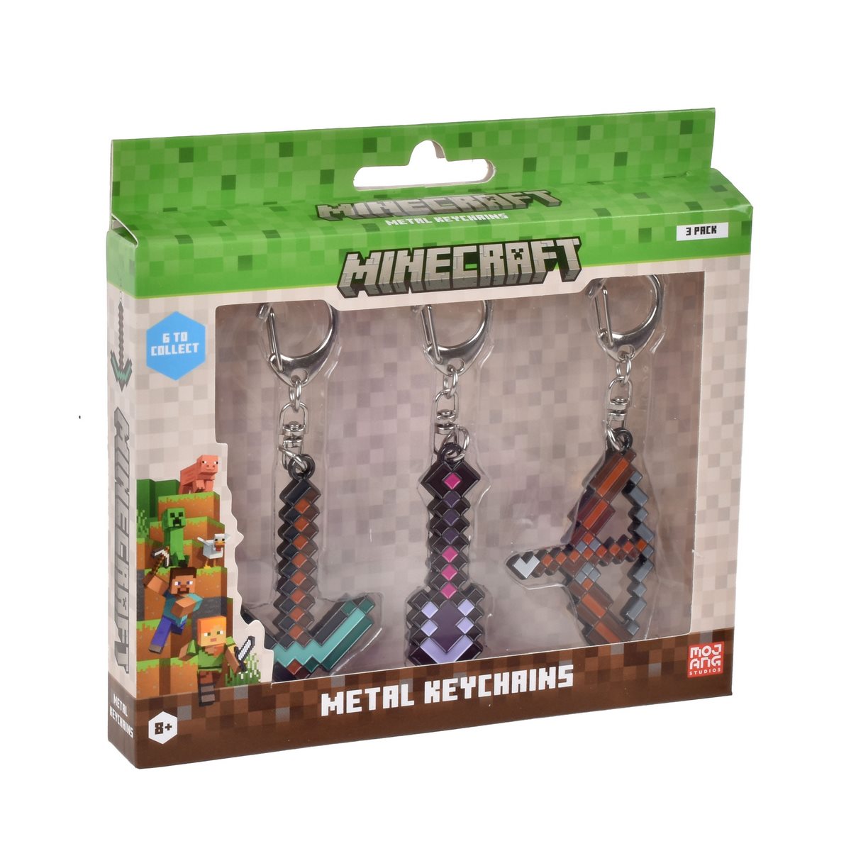PACK DE 3 FIGURAS LLAVERO METALICO MINECRAFT COLECCION - 2