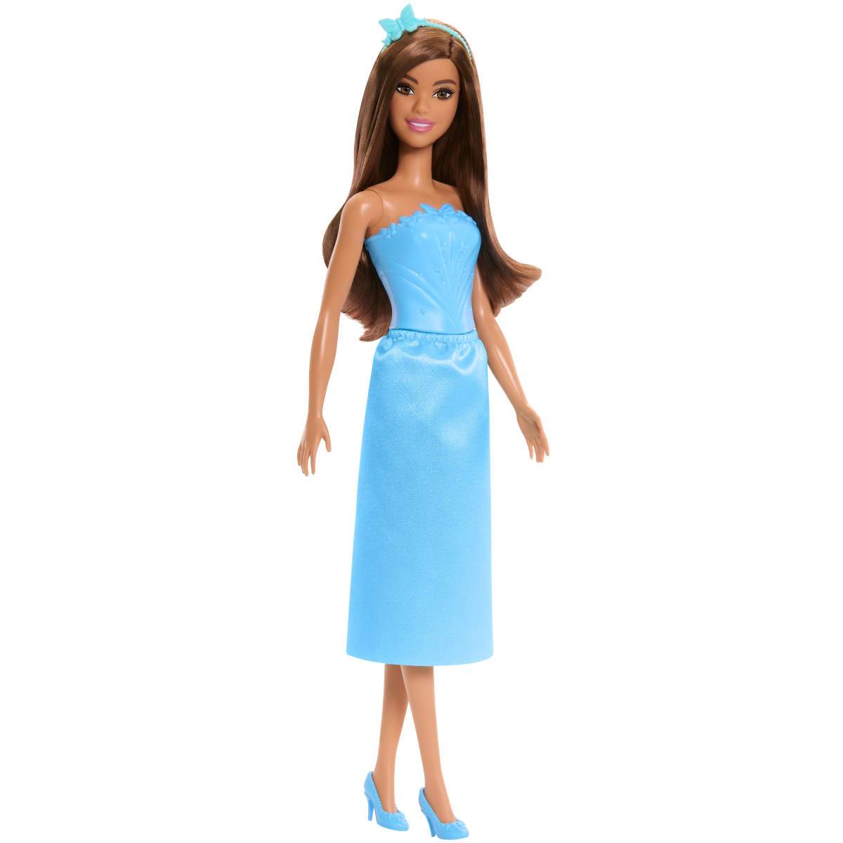 MUÑECA BARBIE ROYAL REFRESH VESTIDO CELESTE Y ACCESORIOS - 1