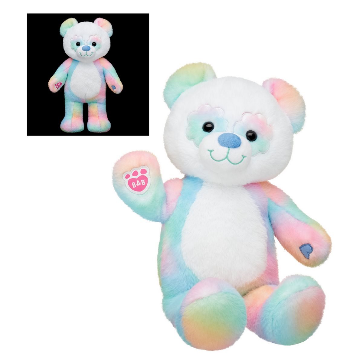 PELUCHE BUILD A BEAR OSO LUMINOSO COLORES PASTEL