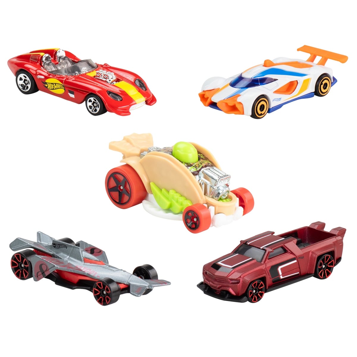 VEHICULOS HOT WHEELS PACK 5 AUTOS BASICOS - HW LET'S RACE - 1