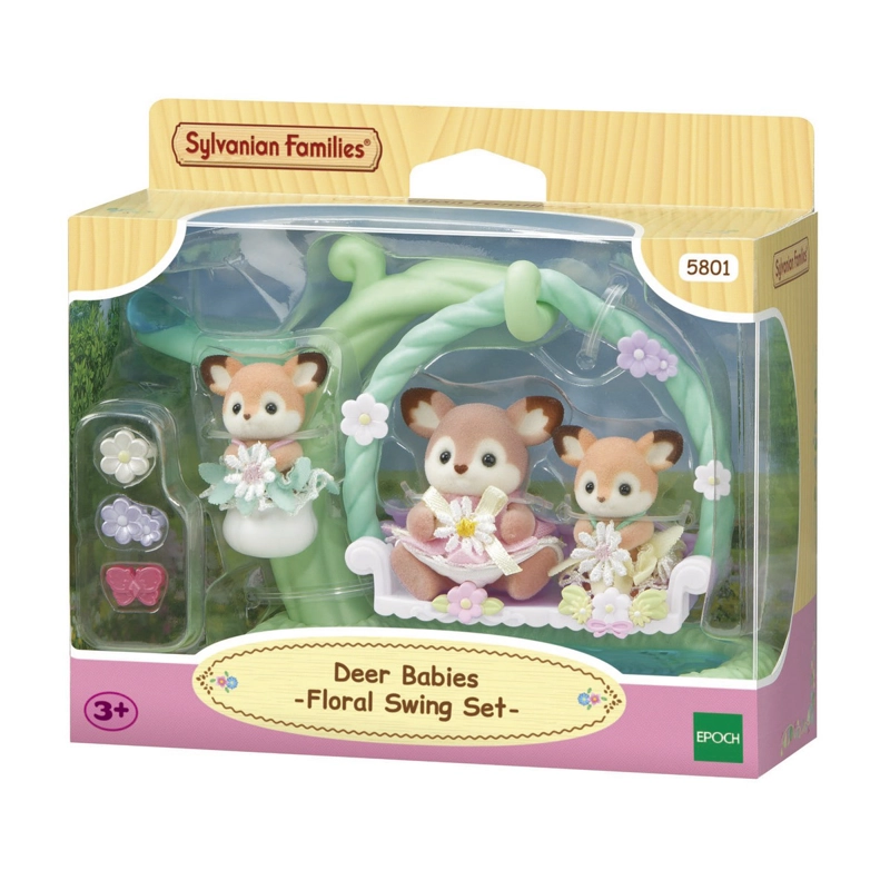 FIGURAS SYLVANIAN FAMILIES BEBE S CIERVO COLUMPIO FLORAL - 2