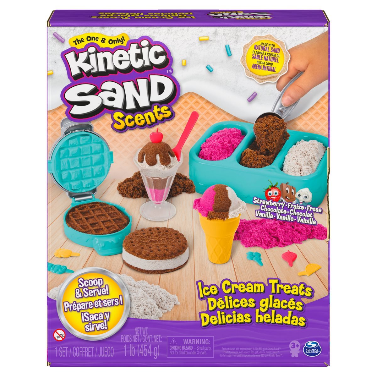 ESTACION DE HELADOS KINETIC SAND - 454 G DE ARENA CON AROMA - 1