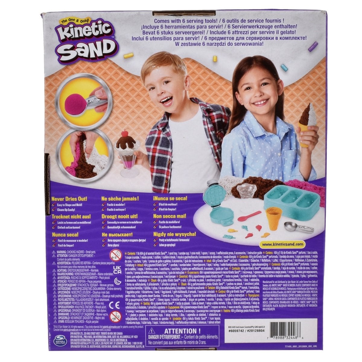 ESTACION DE HELADOS KINETIC SAND - 454 G DE ARENA CON AROMA - 6