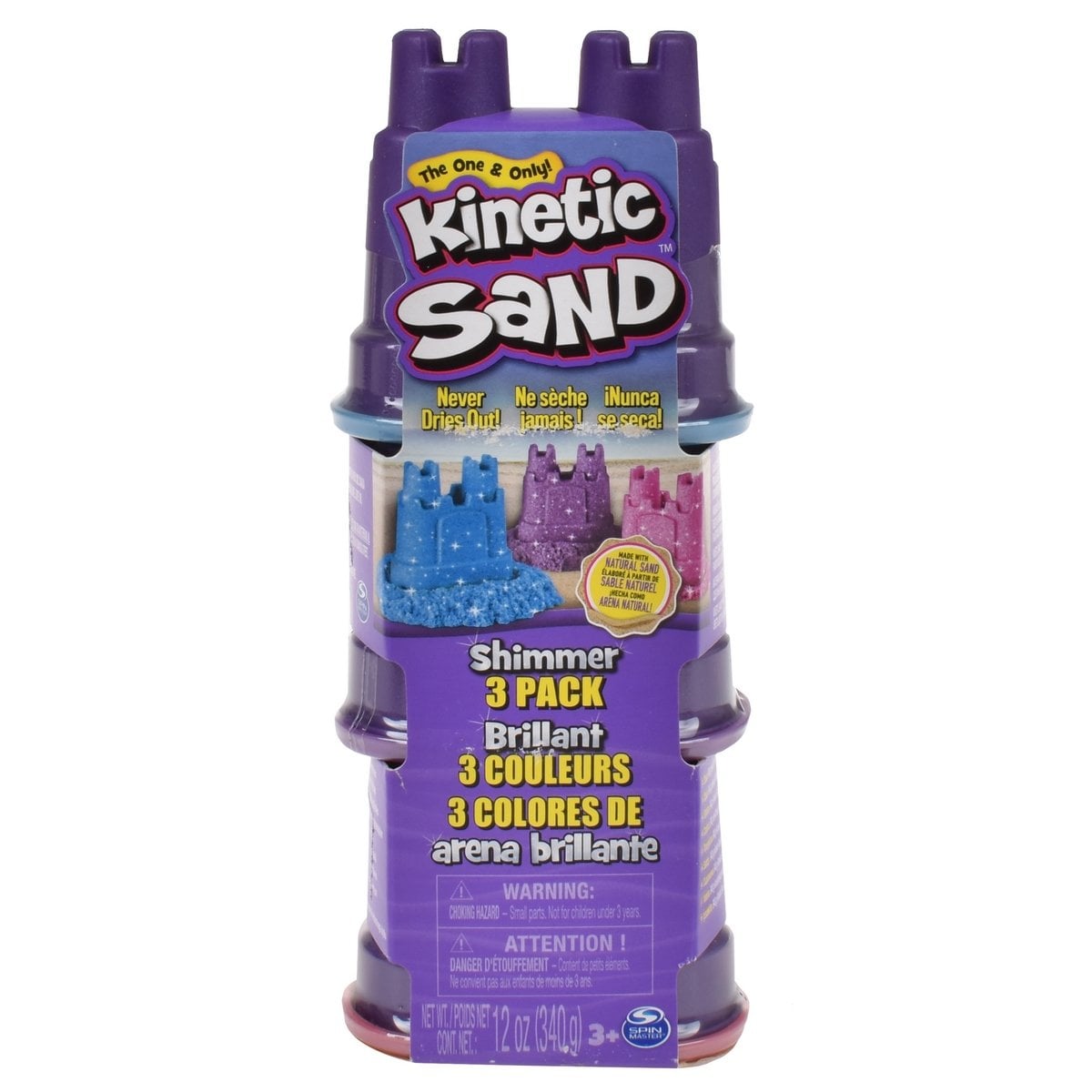 PACK 3 MINI CASTILLOS CON 120 GRAMOS DE ARENA KINETIC SAND - 1