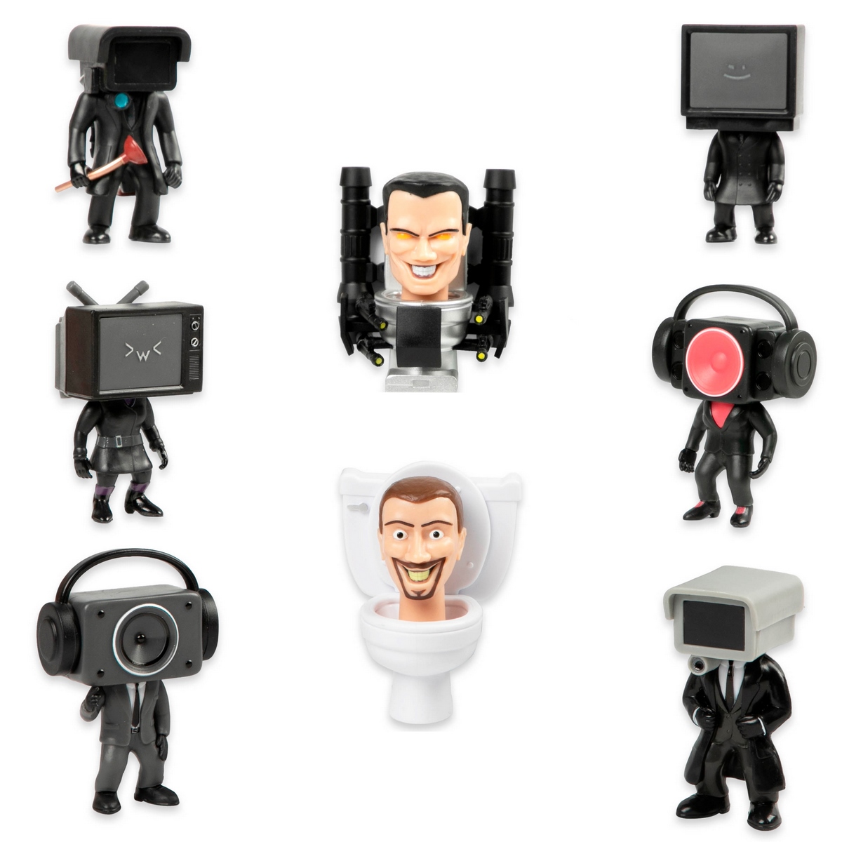 FIGURAS COLECCIONABLES SKIBIDI MISTERIOSA 8 PERSONAJES - 1
