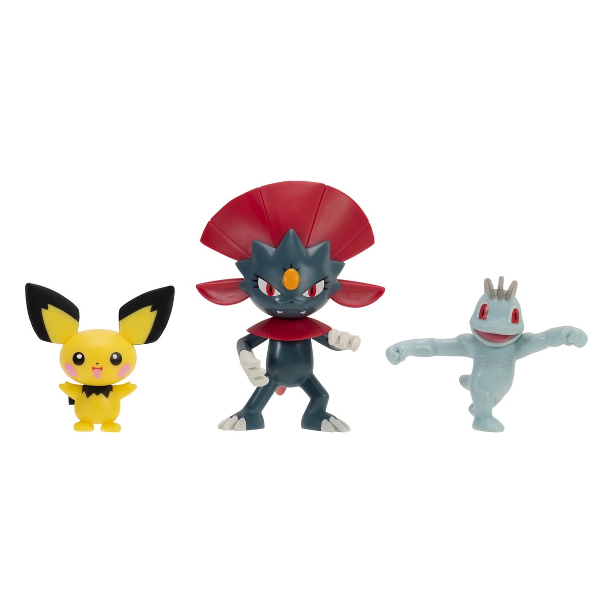 FIGURAS DE ACCION POKE MON PACK 3 PICHU WEAVILE MACHOP - 1
