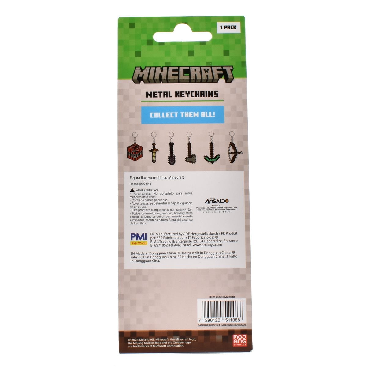 LLAVERO METALICO MINECRAFT COLECCION HACHA - 4