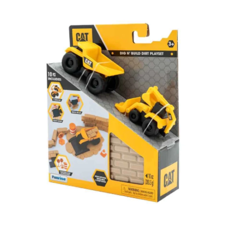 SET DE CONSTRUCCION CAT VEHICULOS Y TIERRA MOLDEABLE - 2