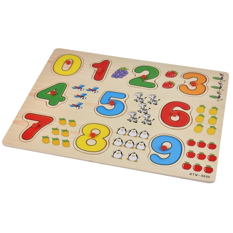 ROMPECABEZAS MADERA NUMEROS GRANDES COLORIDOS - 1