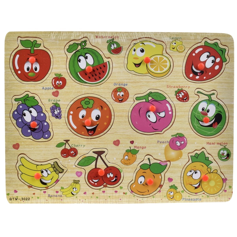 ROMPECABEZAS FRUTAS DE MADERA CON POMOS - 3