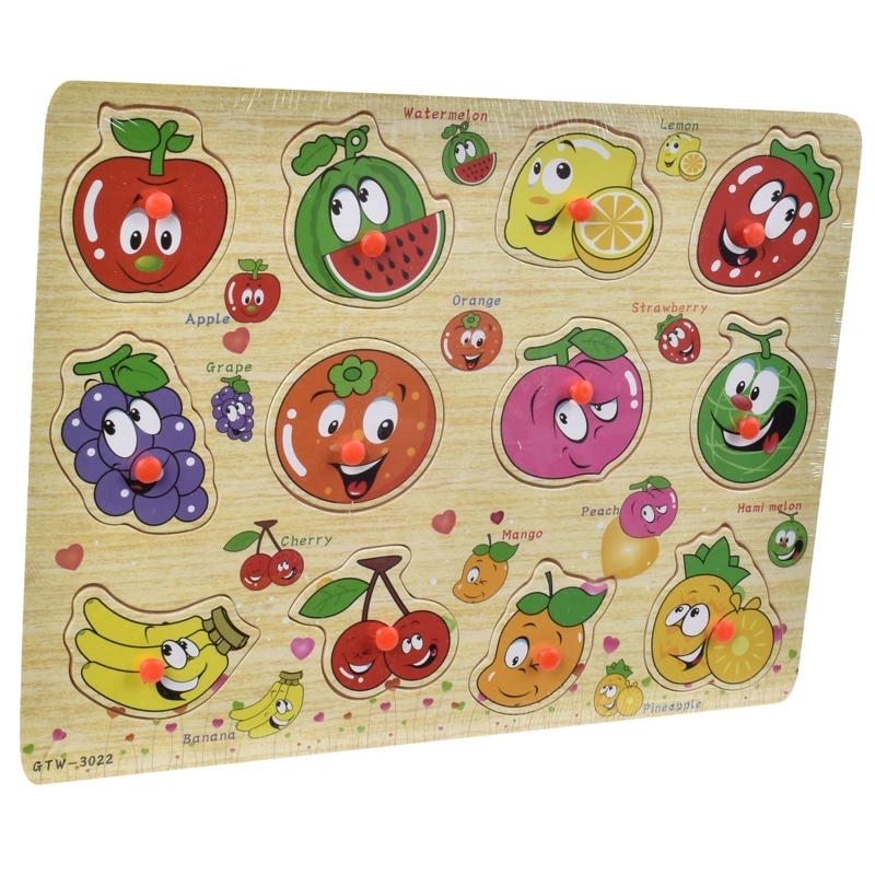 ROMPECABEZAS FRUTAS DE MADERA CON POMOS - 4