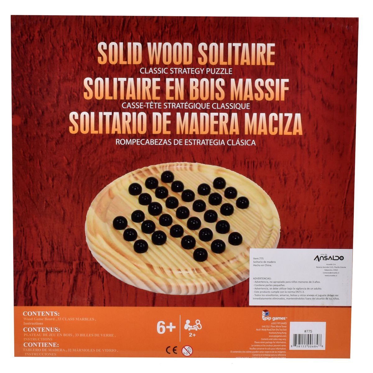 JUEGO DE MESA CLASICO SOLITARIO DE MADERA - 6