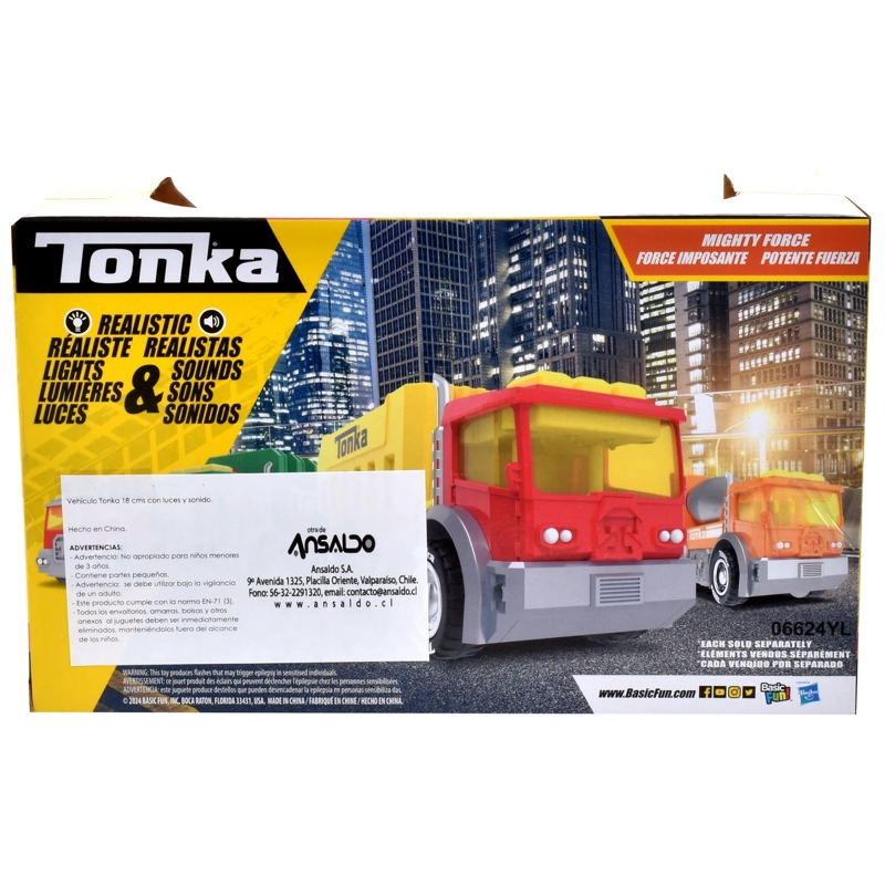 VEHICULO TONKA 18 CMS CON LUCES Y SONIDOS - CAMION VOLQUETE - 6