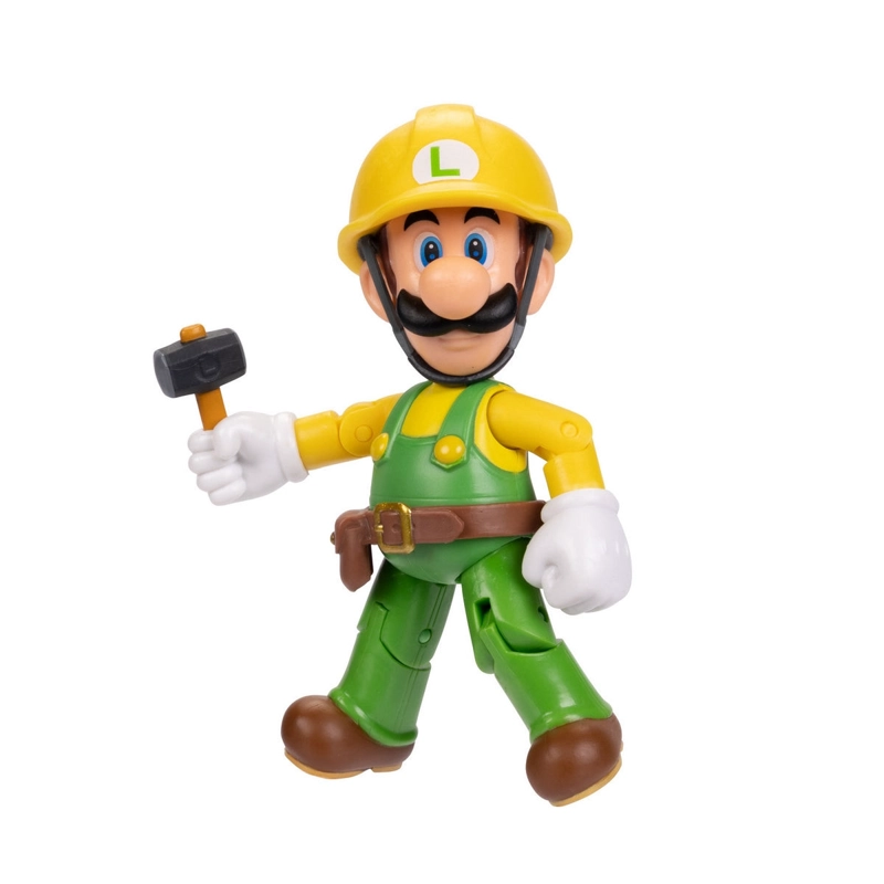FIGURA 10 CM SUPER MARIO DE NINTENDO - LUIGI CONSTRUCTOR - 1