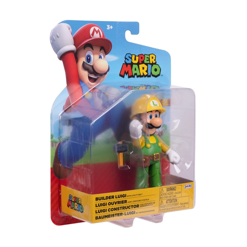 FIGURA 10 CM SUPER MARIO DE NINTENDO - LUIGI CONSTRUCTOR - 2
