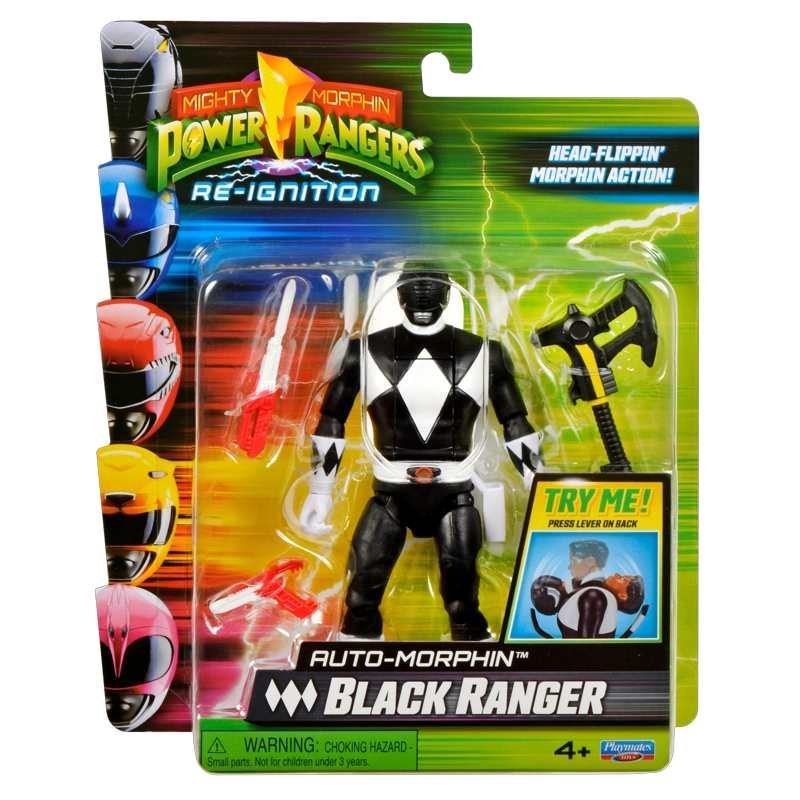 POWER RANGERS FIGURA GIRA CABEZA - BLACK RANGER - 7