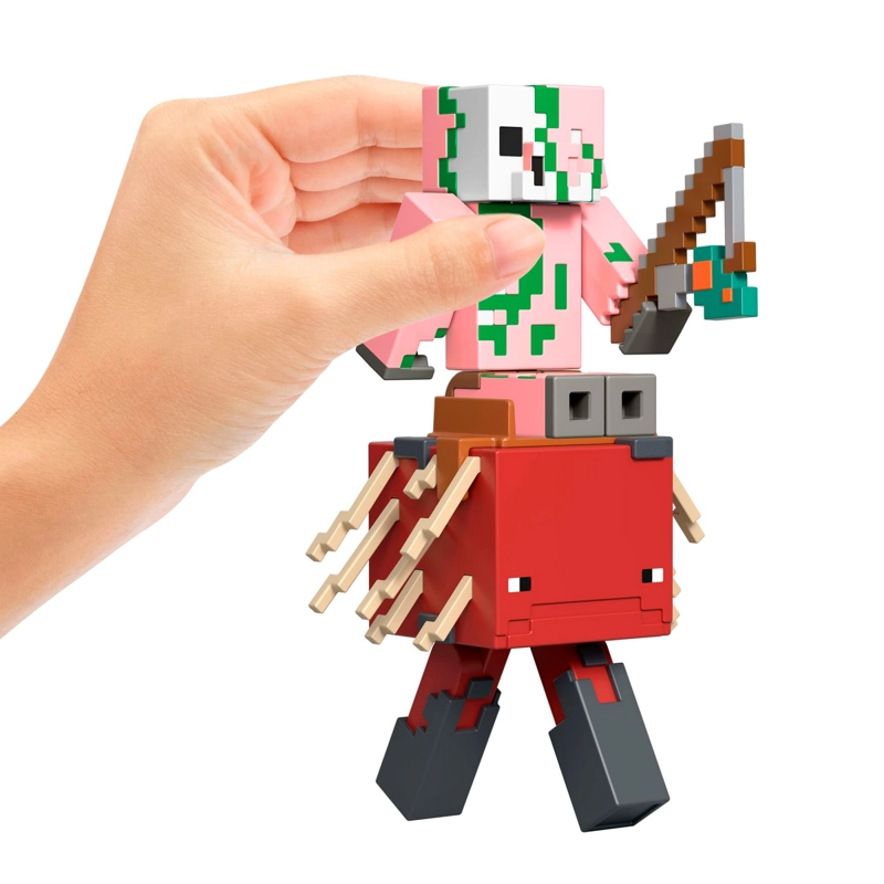 MINECRAFT FIGURA 8CM CRAFTING 2-PACK-PIGLIN ZOMBIE Y STRIDER - 6