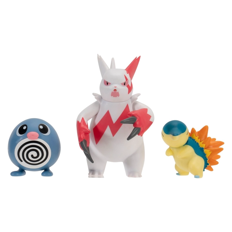 FIGURAS DE ACCION POKE MON PACK 3 POLIWAG ZANGOOSE CYNDAQUIL - 1