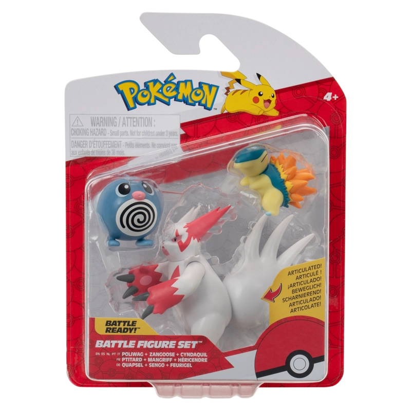 FIGURAS DE ACCION POKE MON PACK 3 POLIWAG ZANGOOSE CYNDAQUIL - 5