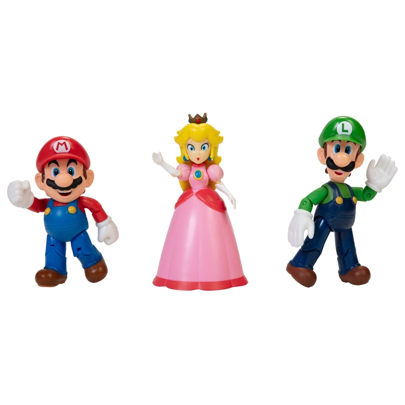 SET 3 FIGURAS 10 CM MUSHROOM KINGDOM SUPER MARIO DE NINTENDO - 1