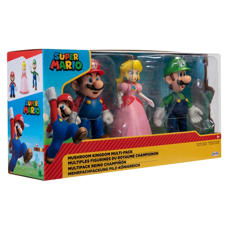 SET 3 FIGURAS 10 CM MUSHROOM KINGDOM SUPER MARIO DE NINTENDO - 2