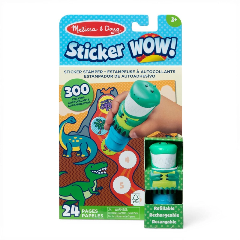 ESTAMPADOR WOW CON 300 STICKERS MELISSA AND DOUG - DINOSAURIO - 2