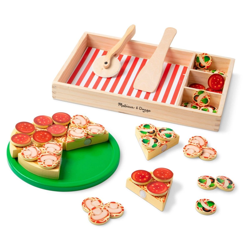 JUEGO DE PIZZA DE MADERA MELISSA AND DOUG CON INGREDIENTES - 2