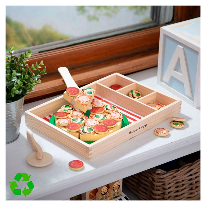 JUEGO DE PIZZA DE MADERA MELISSA AND DOUG CON INGREDIENTES - 4