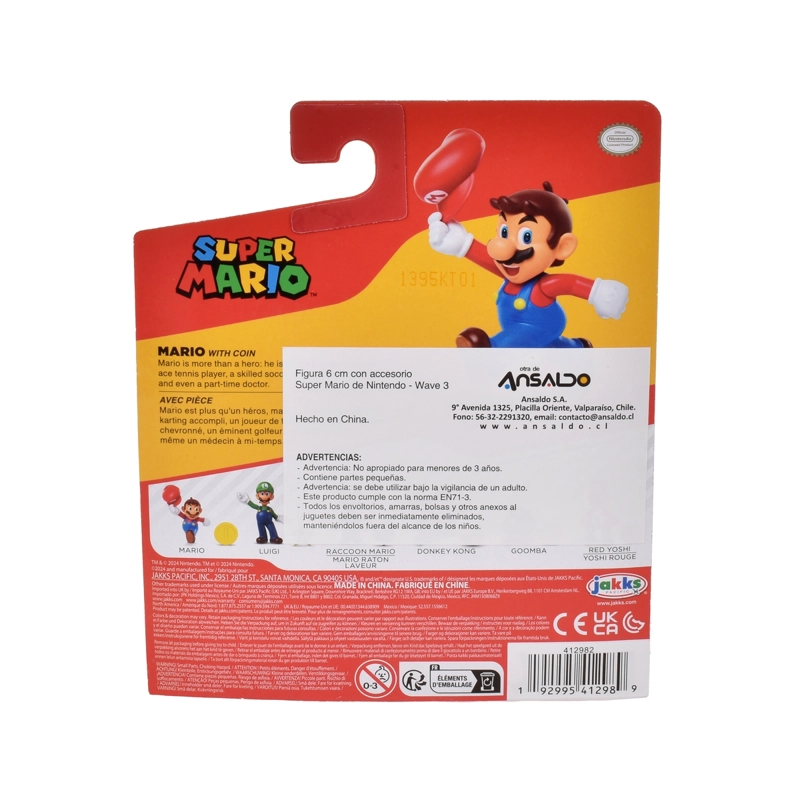 FIGURA 6 CM CON ACCESORIO SUPER MARIO DE NINTENDO - MARIO - 7